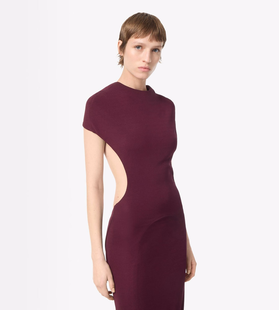 IMPOSSIBLE BACKLESS CAP SLEEVE EVENING DRESS WITH TRAIN