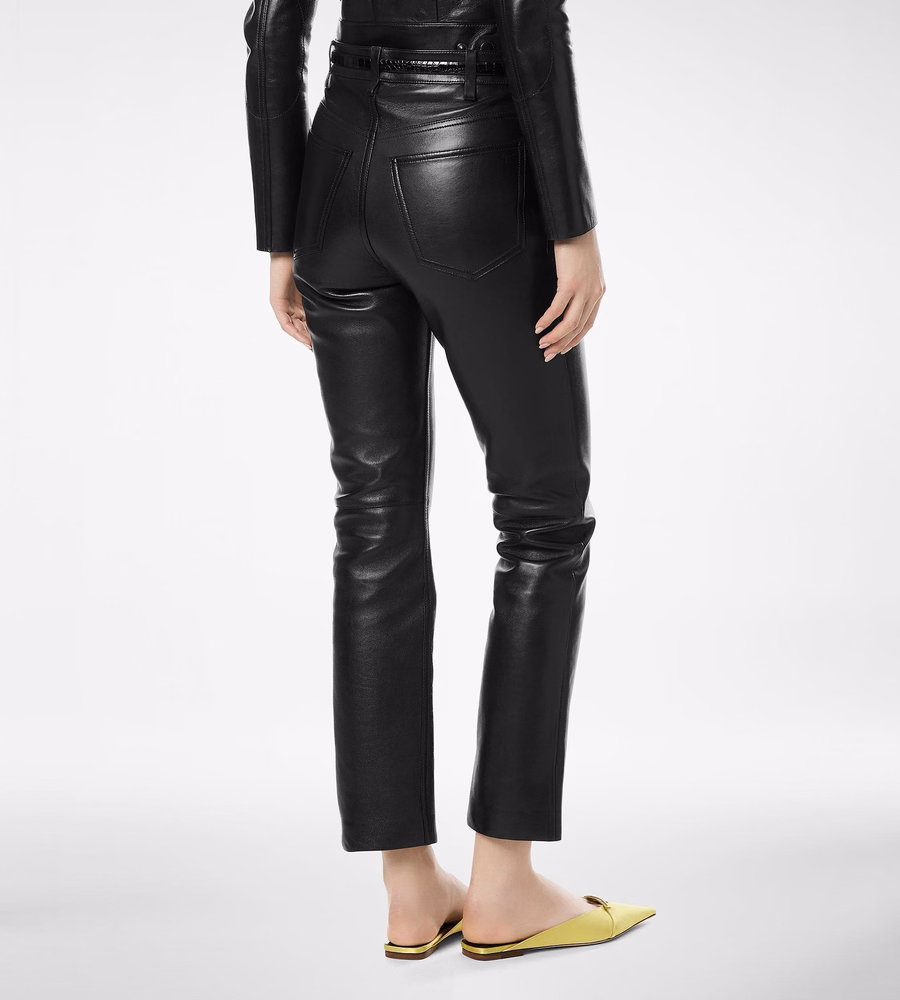 NAPPA LEATHER FIVE-POCKET PANTS WITH TF DEBOSSED LOGO
