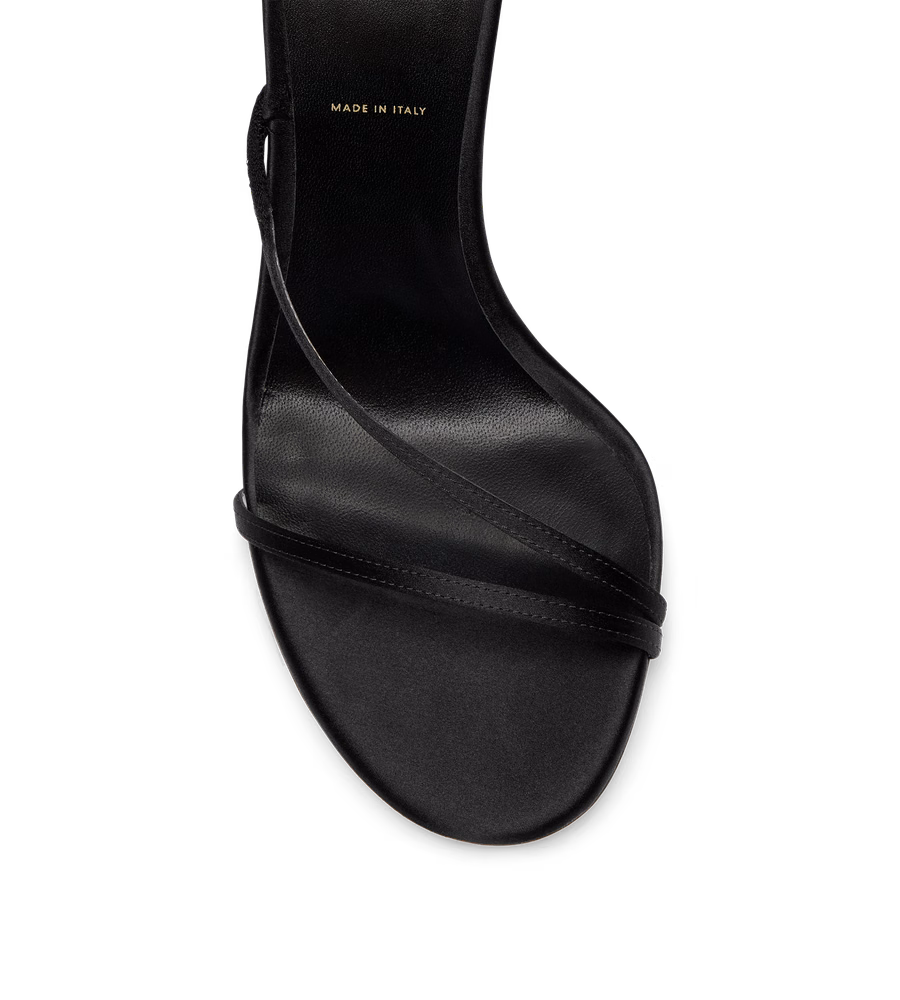 SATIN T ANKLE STRAP SANDAL