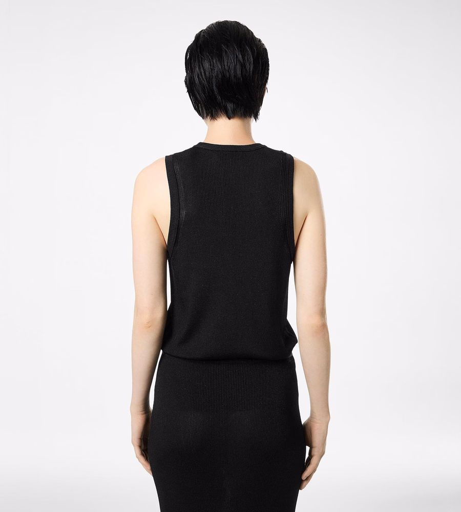 MICRO SEQUINS EMBELLISHED RIB RELAXED TANK